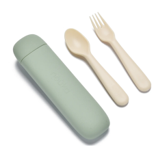 Noüka - Ensemble fourchette, cuillère et étui de transport en silicone